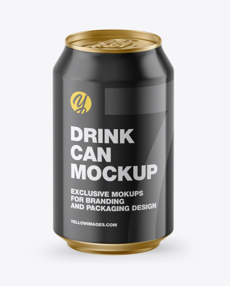 Metallic Drink Can w/ Glossy Finish Mockup