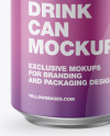 Metallic Drink Can w/ Glossy Finish Mockup