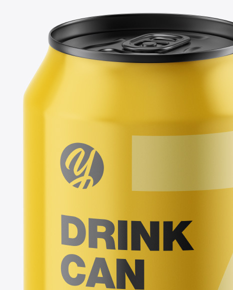 Metallic Drink Can w/ Glossy Finish Mockup