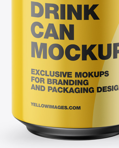 Metallic Drink Can w/ Glossy Finish Mockup