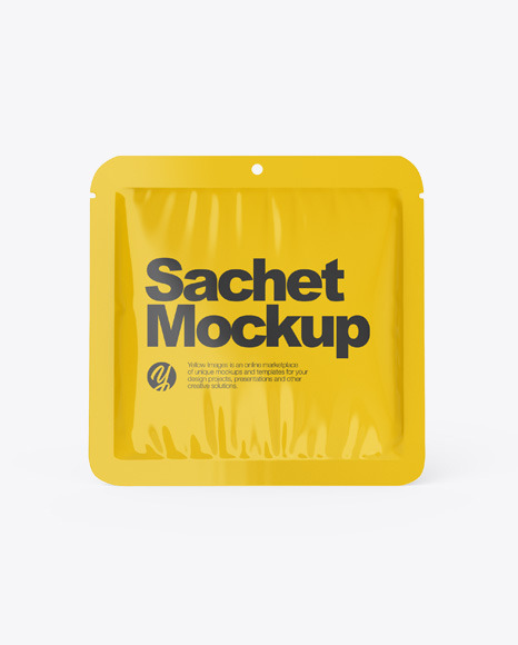 Glossy Sachet Mockup