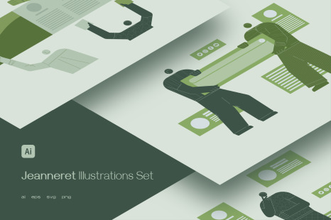 Jeanneret Illustrations Set - 2d vector