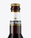 Amber Glass Bottle With Red Ale Mockup