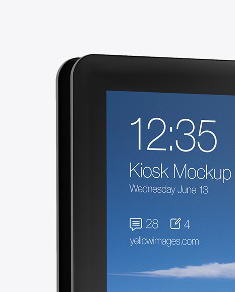 Digital Kiosk Mockup - Half Side View