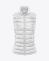 Glossy Women's Down Vest Mockup - Front View