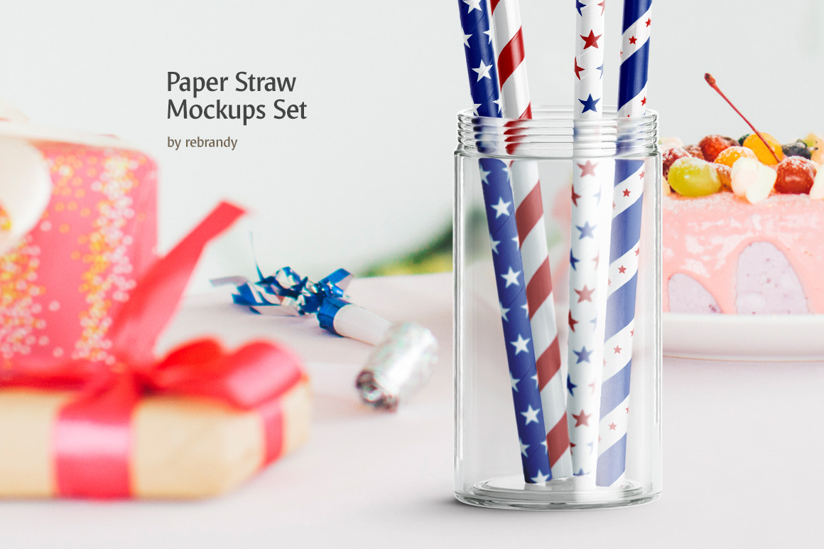 Paper Straw Mockups Set