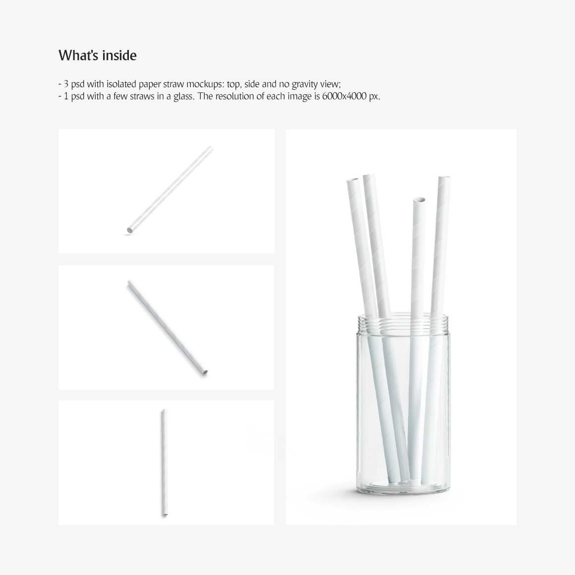 Paper Straw Mockups Set