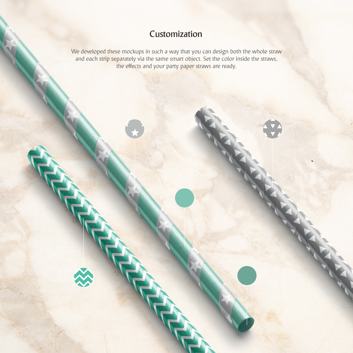 Paper Straw Mockups Set