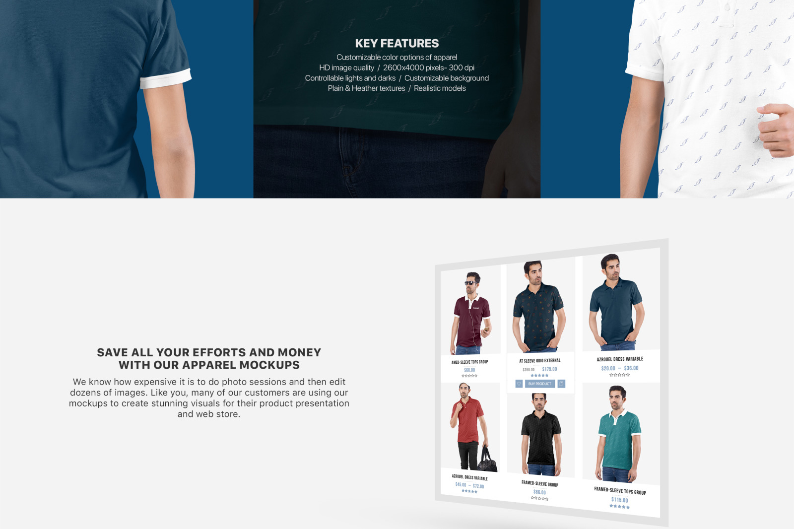 Men's Polo T-Shirt Mockup Set Men's Polo T-Shirt Mockup Set