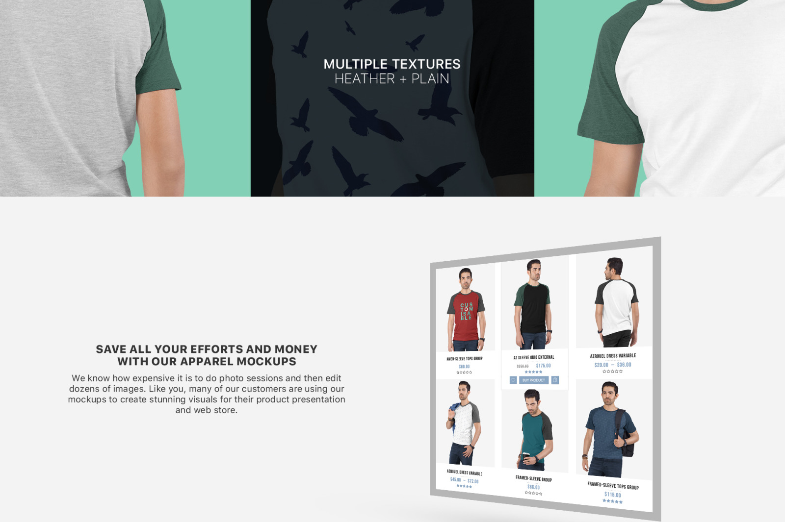 Men's Raglan T-Shirt Mockup Set Men's Raglan T-Shirt Mockup Set