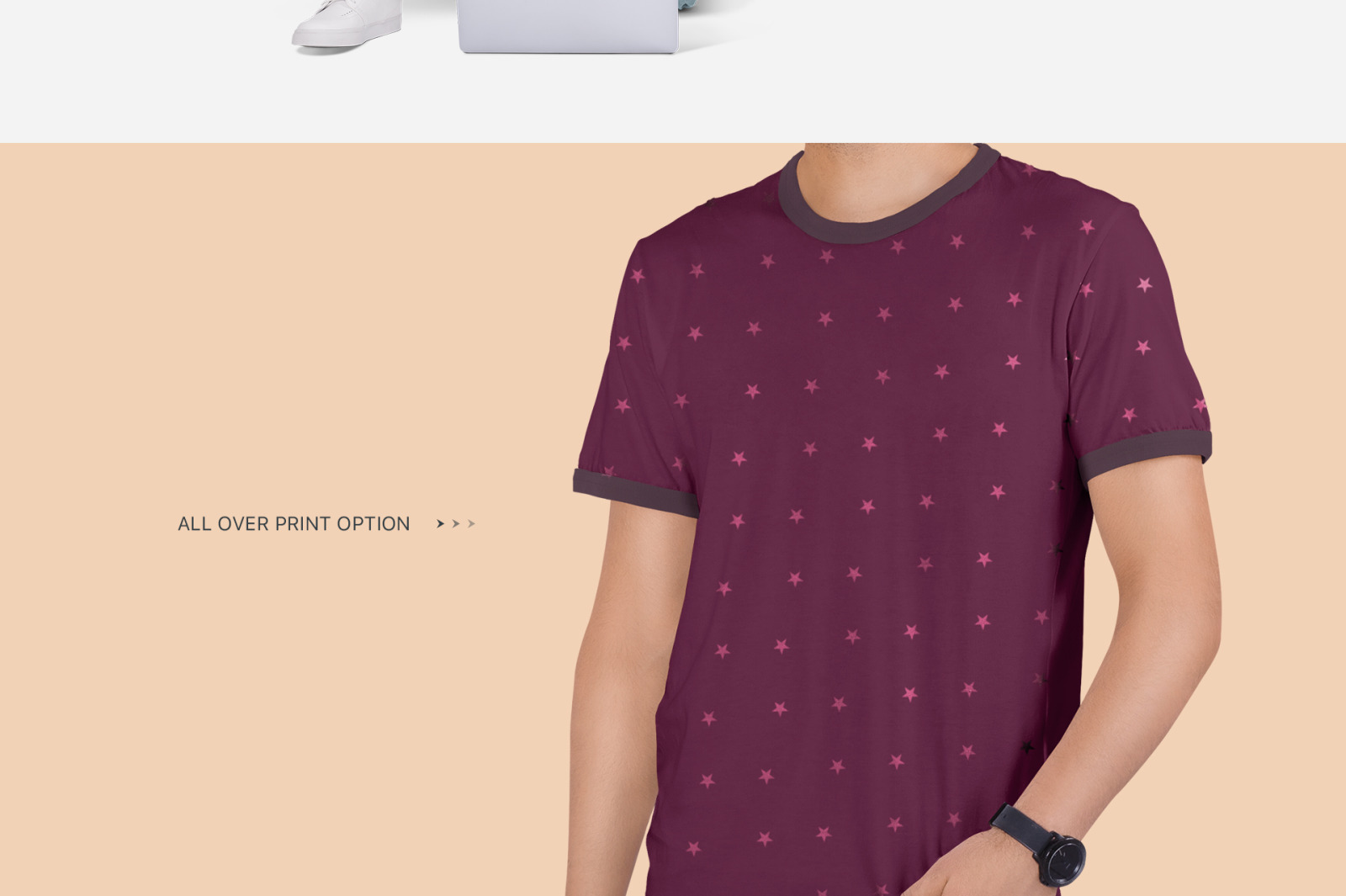 Men's Ringer T-Shirt Mockup Set Men's Ringer T-Shirt Mockup Set