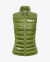 Matte Women's Down Vest Mockup - Front View