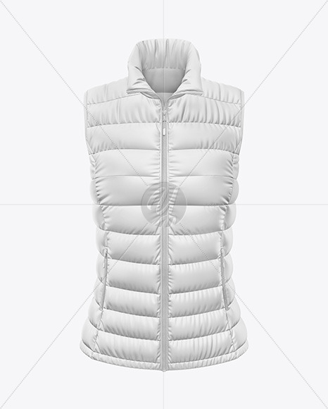 Matte Women's Down Vest Mockup - Front View