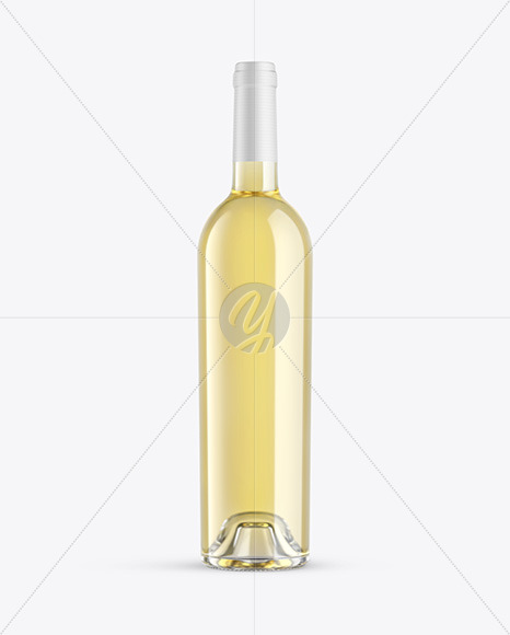 Clear Glass White Wine Bottle Mockup