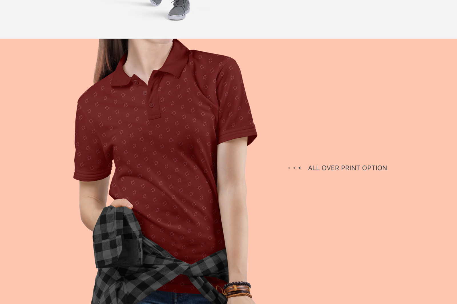 Women&#039;s Polo T-Shirt Mockup Set