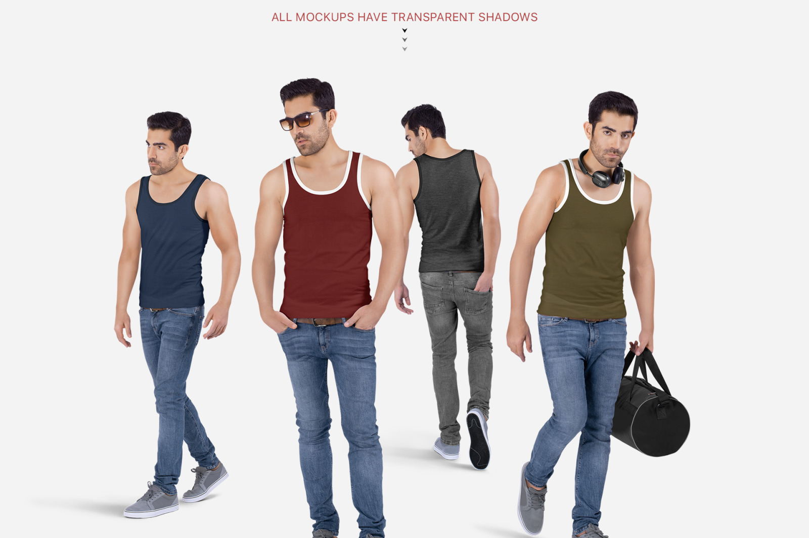 Men&#039;s Tank Top Mockup Set