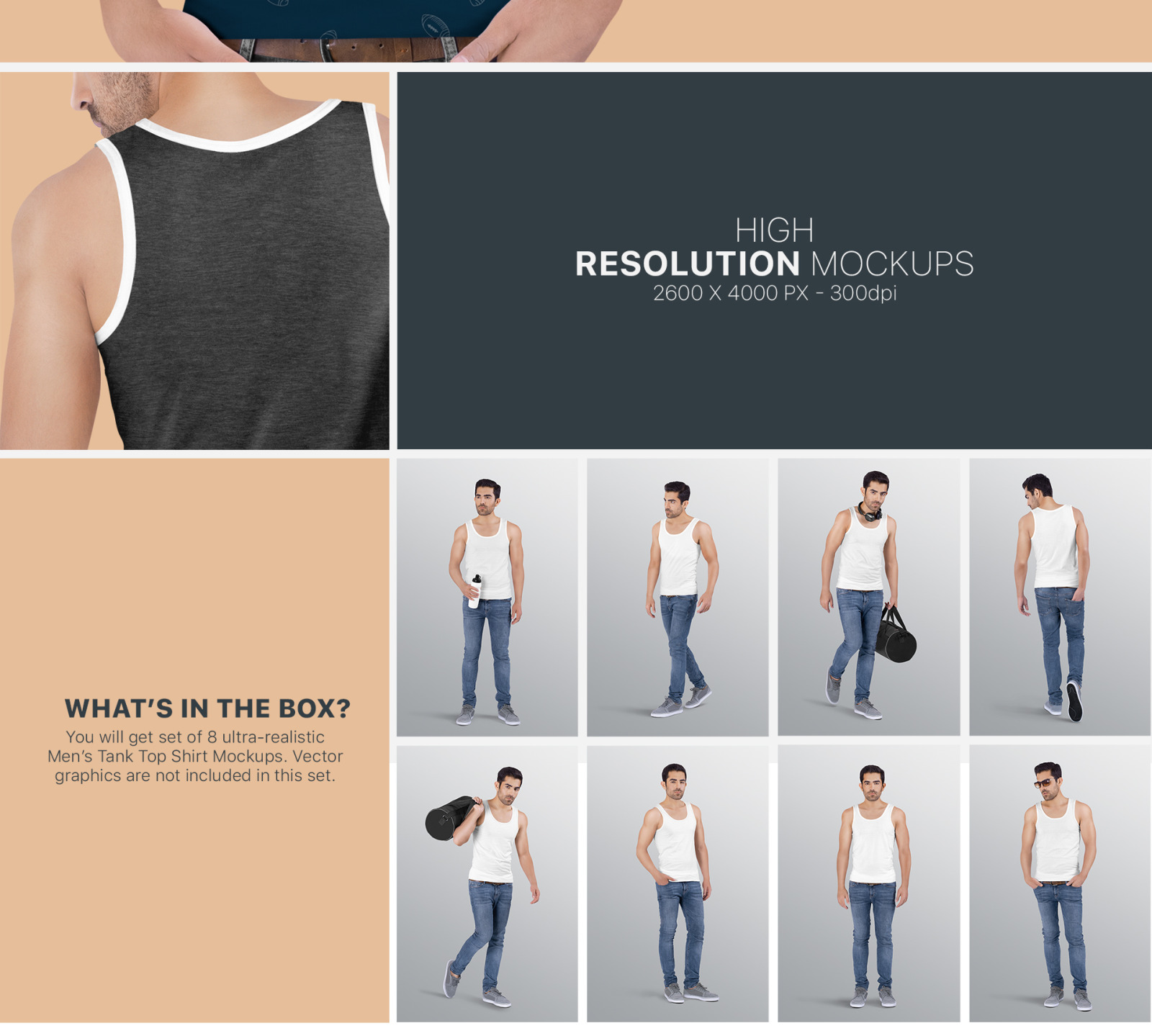 Men&#039;s Tank Top Mockup Set