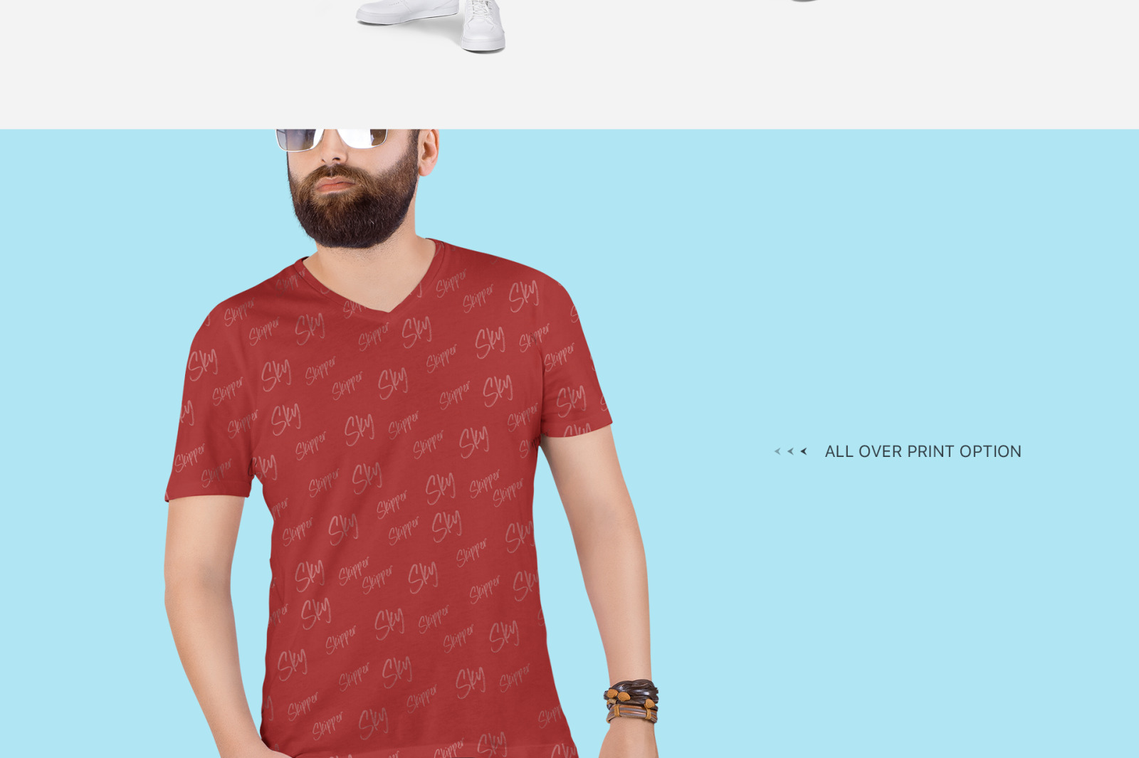 Men&#039;s V-Neck T-Shirt Mockup Set