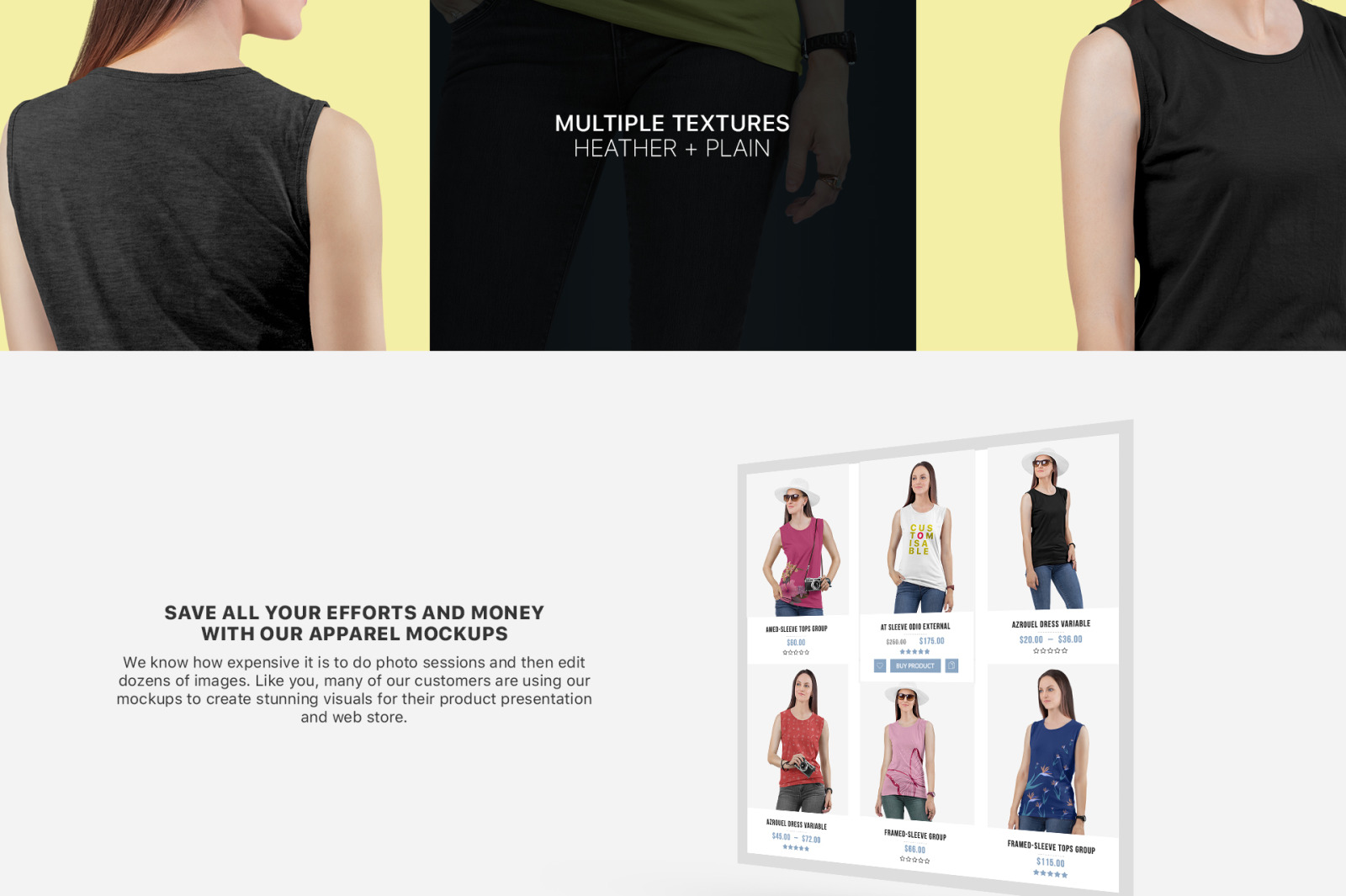 Women's Sleeveless Shirt Mockup Set Women's Sleeveless Shirt Mockup Set
