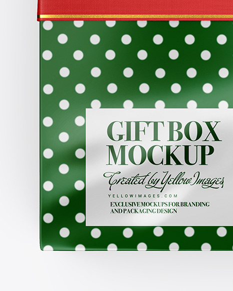 Glossy Gift Box Mockup