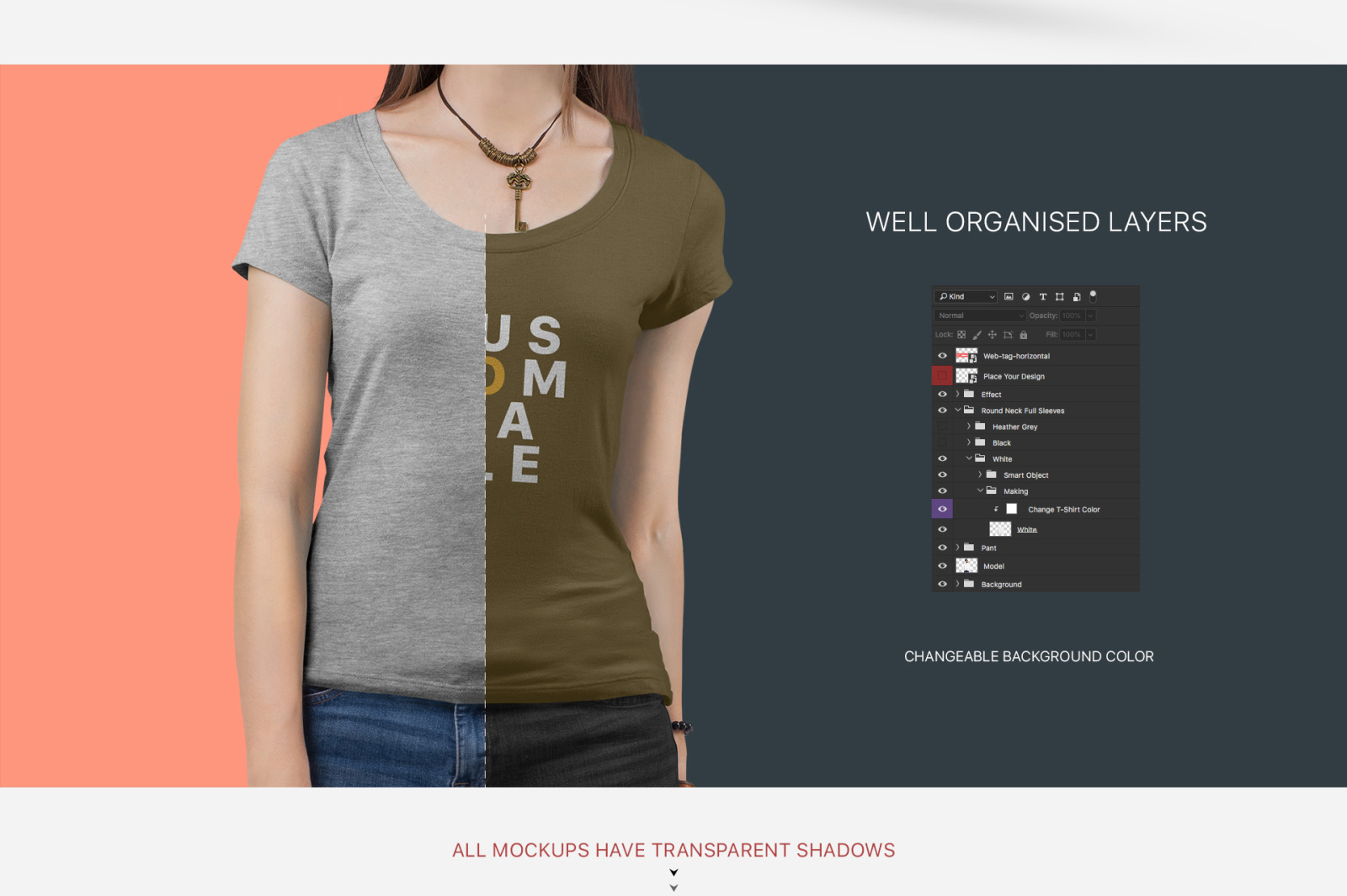 Women’s Short Sleeve T-Shirt Mockup Set Women’s Short Sleeve T-Shirt Mockup Set