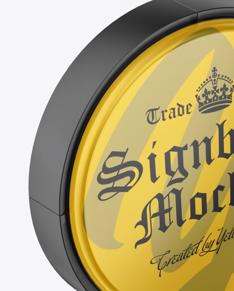 Glossy Round Signboard Mockup