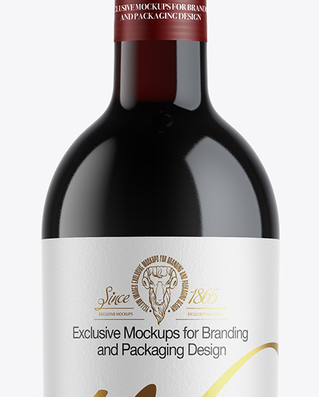 Green Glass Red Wine Bottle Mockup Green Glass Red Wine Bottle Mockup