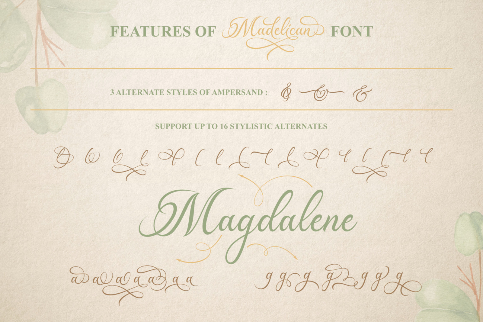 Madelican Calligraphy Font