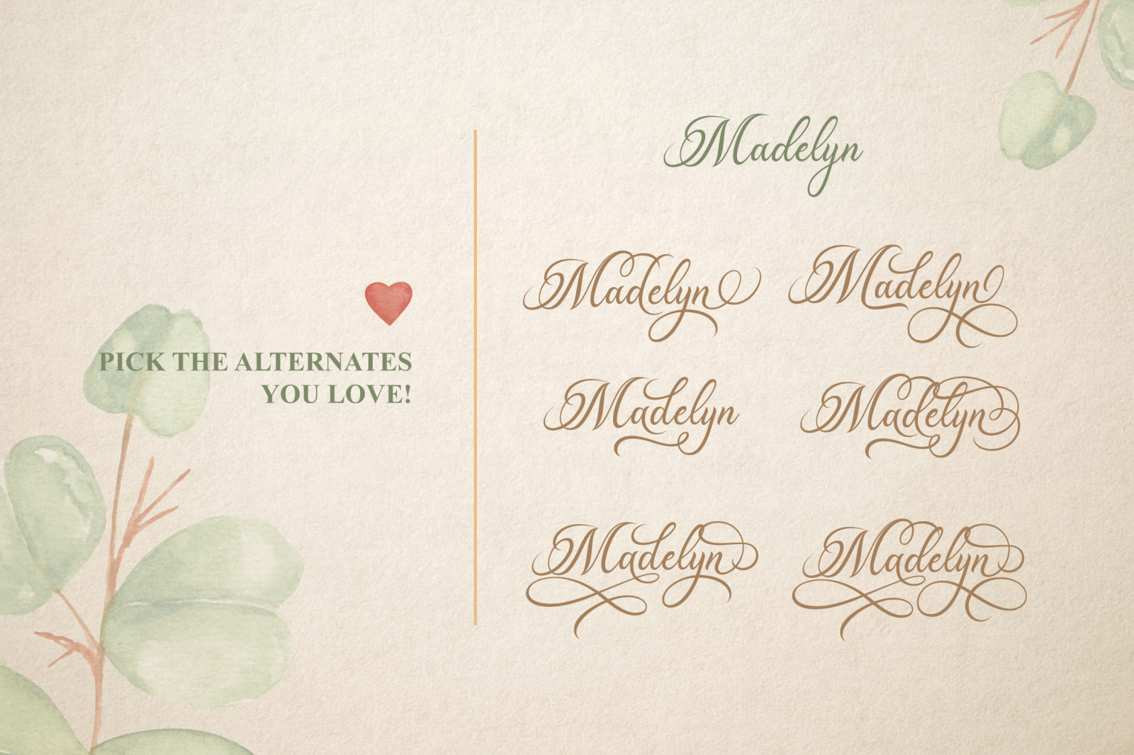 Madelican Calligraphy Font