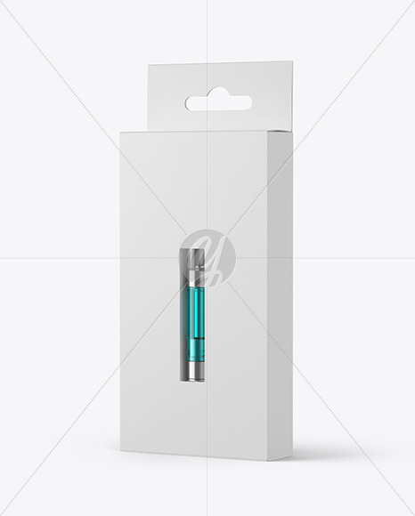 Paper Box with Vape Cartridge Mockup