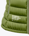 Matte Women's Down Vest w/Hood Mockup - Front View