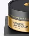 Metallic Cosmetic Jar with Paper Box Mockup