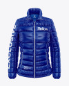 Glossy Women&#039;s Down Jacket Mockup - Front View