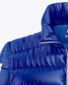 Glossy Women's Down Jacket Mockup - Front View