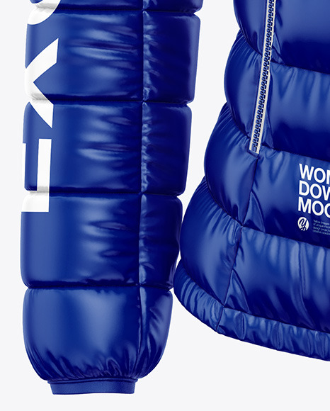 Glossy Women's Down Jacket Mockup - Front View