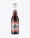 Clear Glass Bottle with Red Ale Mockup