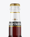 Clear Glass Bottle with Red Ale Mockup