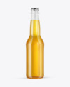 Clear Glass Lager Beer Bottle Mockup