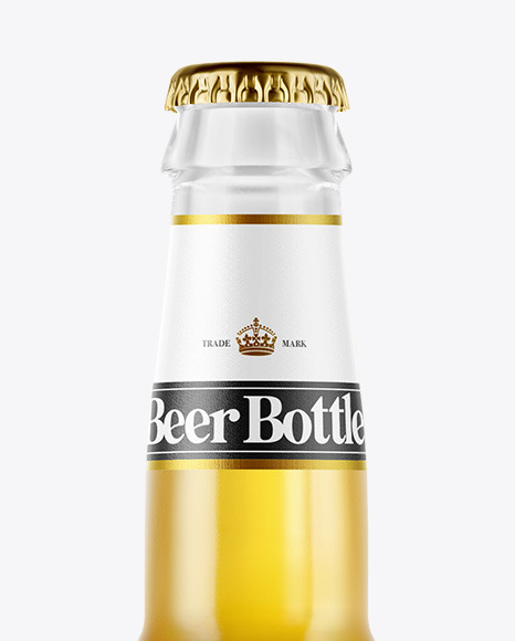 Clear Glass Lager Beer Bottle Mockup