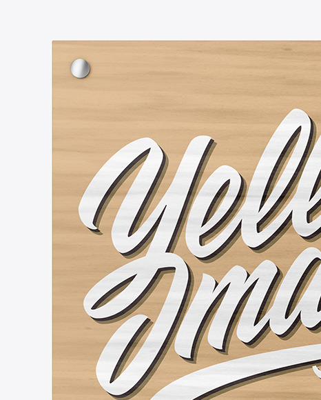 Wooden Nameplate Mockup