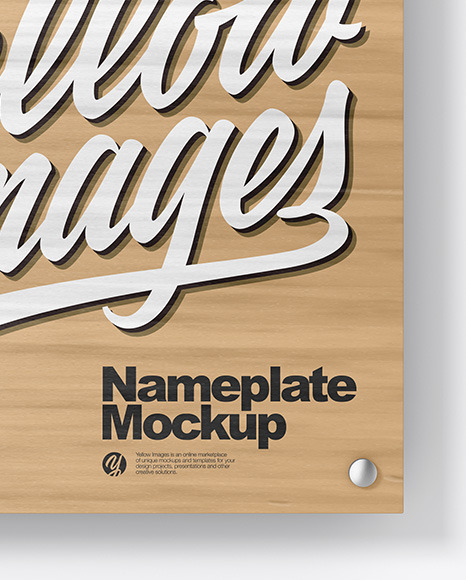 Wooden Nameplate Mockup