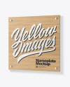 Wooden Nameplate Mockup