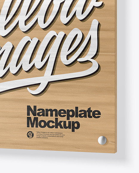 Wooden Nameplate Mockup