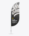 Glossy Convex Flag Mockup