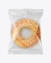 Plastic Bag With Donut With Sesame Seeds Mockup