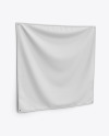 Wall Tapestry Mockup - Textile Fabric Banner Mockup