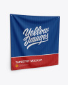 Wall Tapestry Mockup - Textile Fabric Banner Mockup