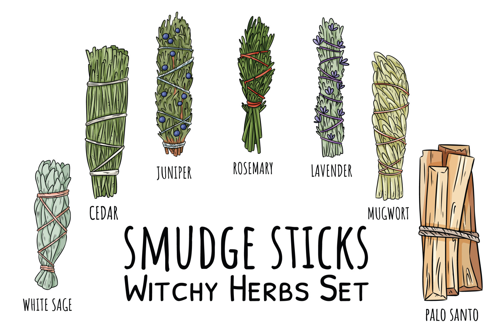 Smudge Sticks Witchy Herbs Set Smudge Sticks Witchy Herbs Set