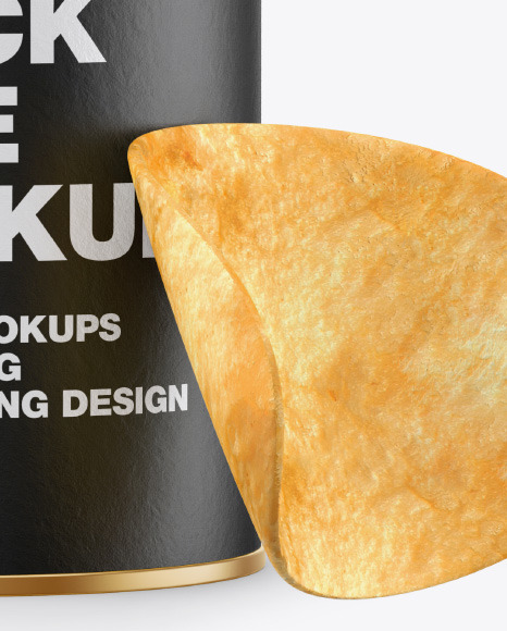 Paper Snack Tube w/ Chips & Transparent Cap Mockup