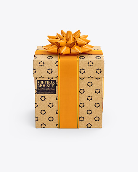 Kraft Gift Box Mockup